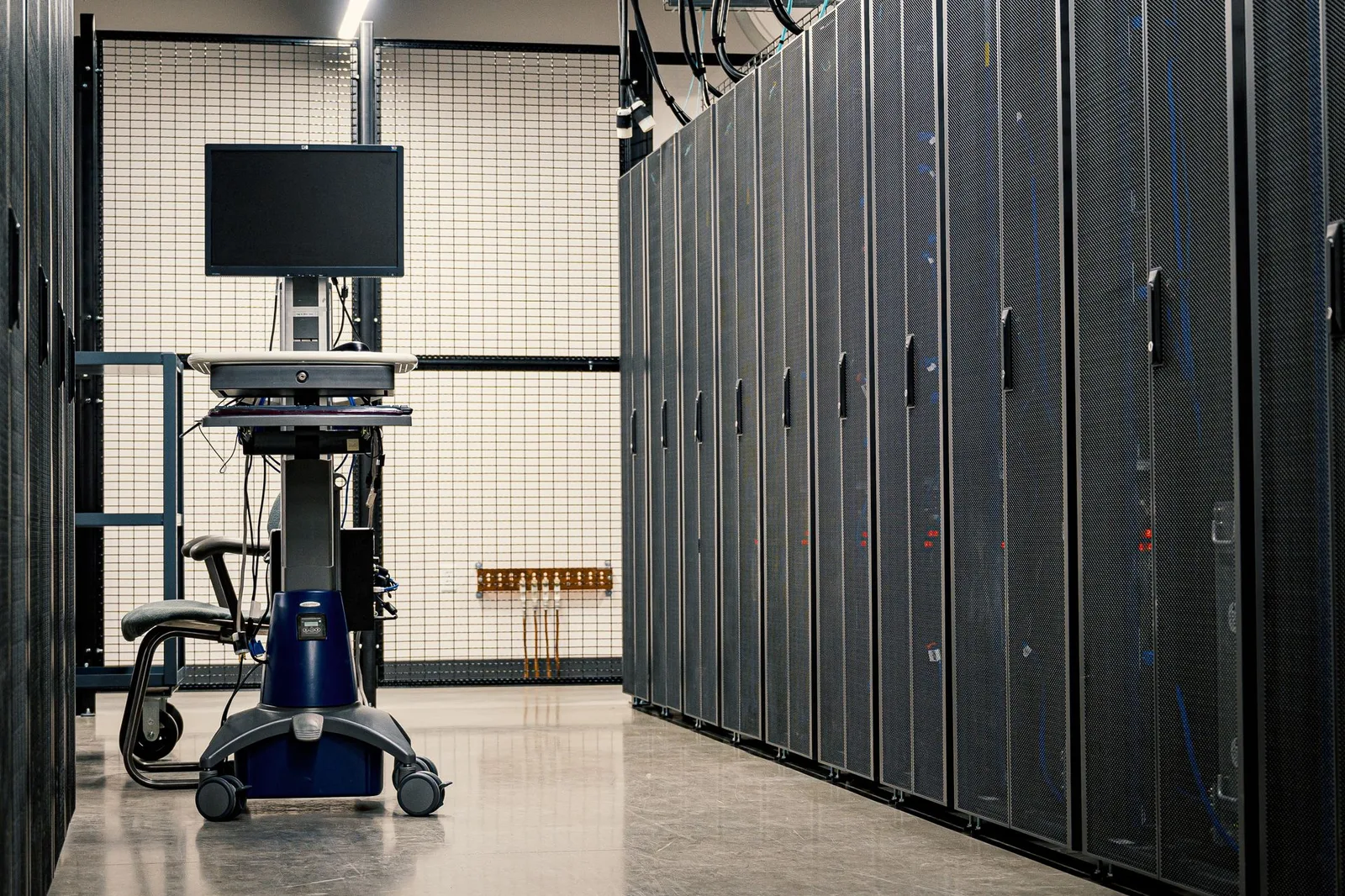 Illuminated server racks in a data center